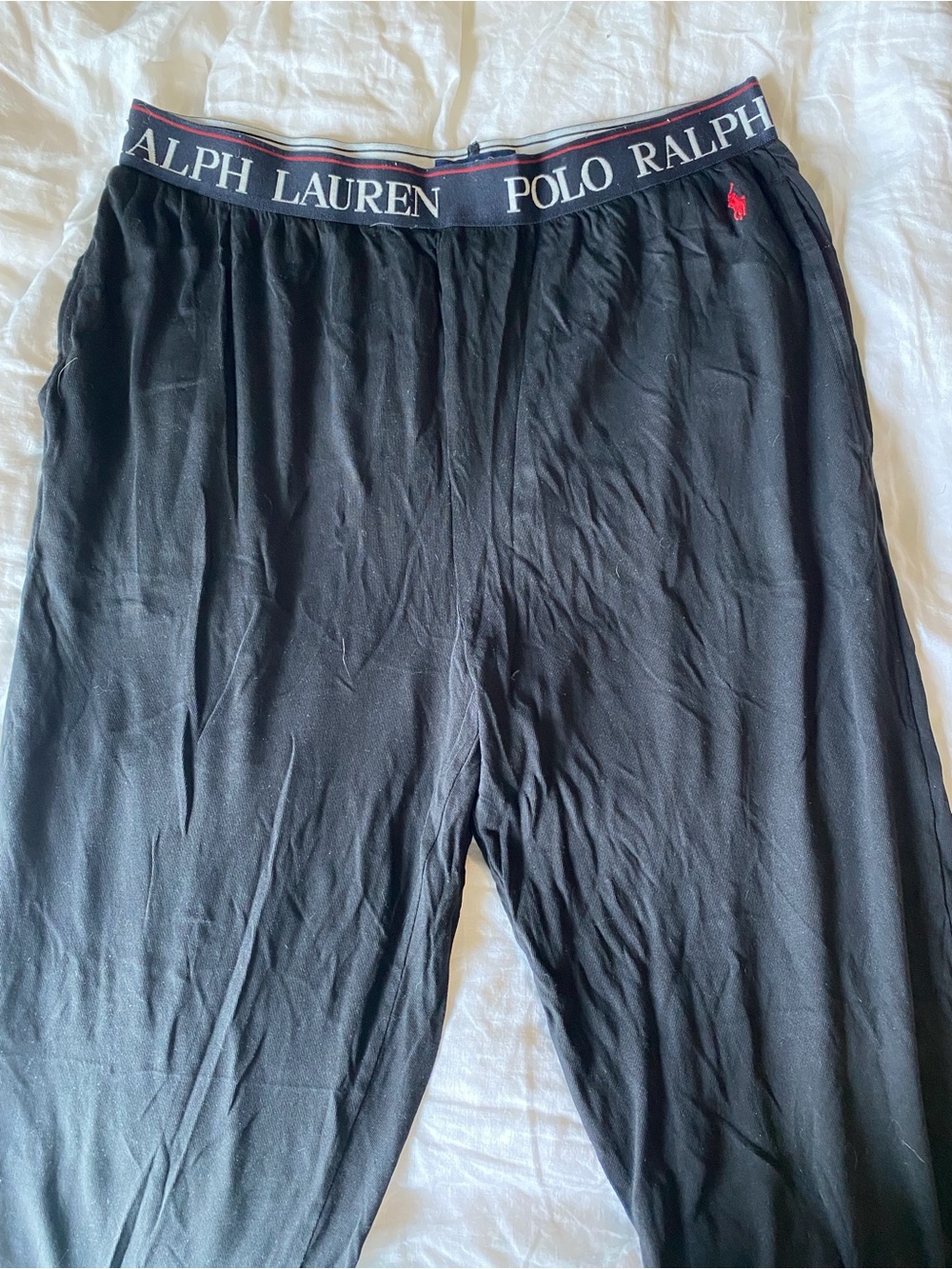 Ralph Lauren Men’s Black Lounge Pants with Branded Waistband